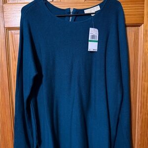 Michael Kors Teal Long Sleeve Tunic Sweater